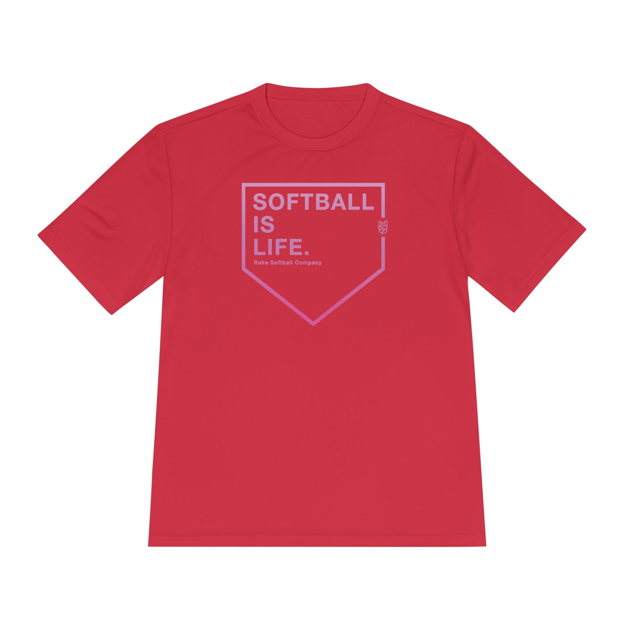 Softball Is Life Dry Fit Tee - Rake Baseball Company - RAKE BASEBALL | BASEBALL T-SHIRT | BASEBALL CLOTHING | GOOD VIBES ONLY