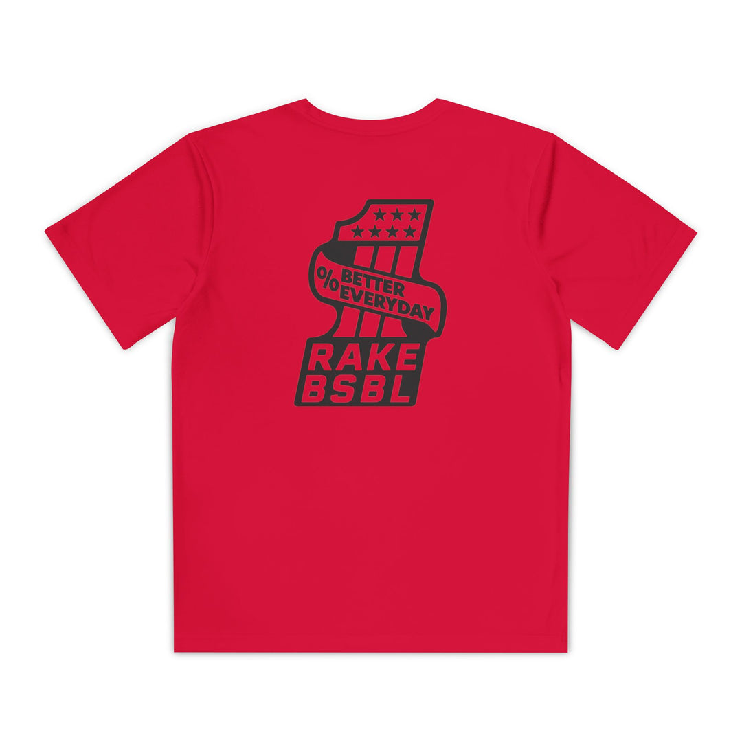 Kids One Percent Better Dry Fit Tee - Rake Baseball Company - RAKE BASEBALL | BASEBALL T-SHIRT | BASEBALL CLOTHING | GOOD VIBES ONLY