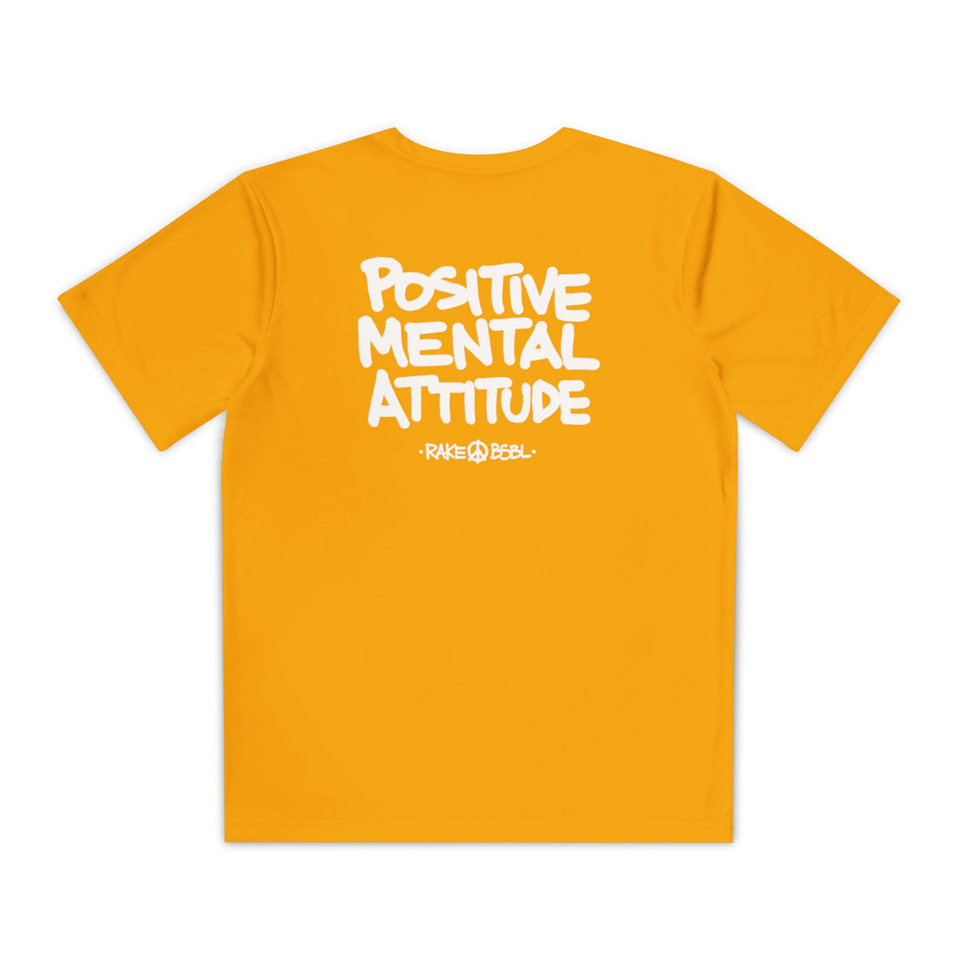 Kids Positive Mental Attitude Dry Fit Tee - Rake Baseball Company - RAKE BASEBALL | BASEBALL T-SHIRT | BASEBALL CLOTHING | GOOD VIBES ONLY