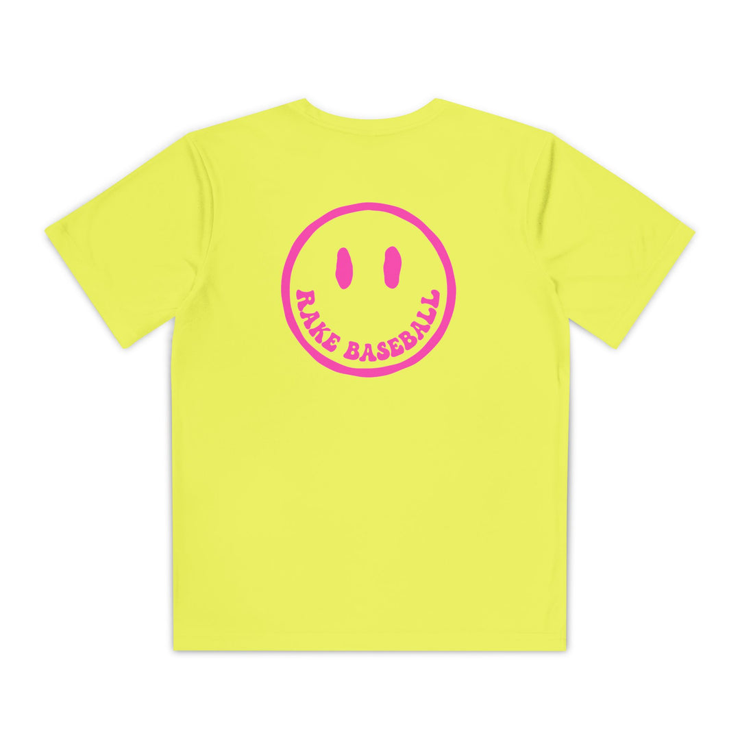 Kids Rake Smile Dry Fit Tee - Rake Baseball Company - RAKE BASEBALL | BASEBALL T-SHIRT | BASEBALL CLOTHING | GOOD VIBES ONLY