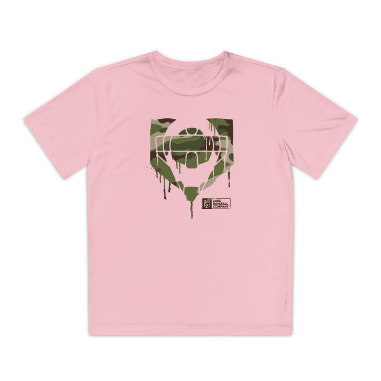 Kids Catcher's Drip Camo Dry Fit Tee - Rake Baseball Company - RAKE BASEBALL | BASEBALL T-SHIRT | BASEBALL CLOTHING | GOOD VIBES ONLY
