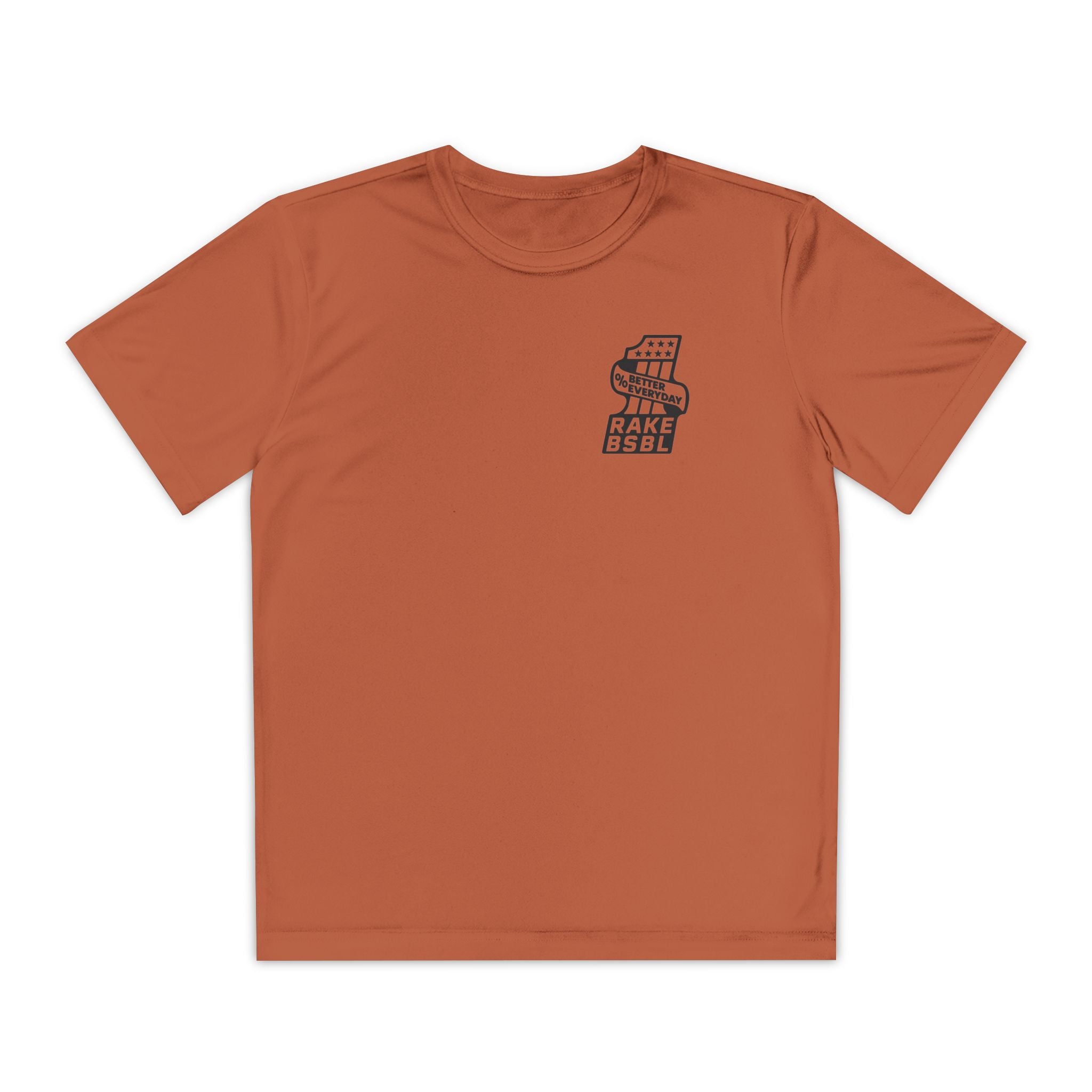 Kids One Percent Better Dry Fit Tee - Rake Baseball Company - RAKE BASEBALL | BASEBALL T-SHIRT | BASEBALL CLOTHING | GOOD VIBES ONLY