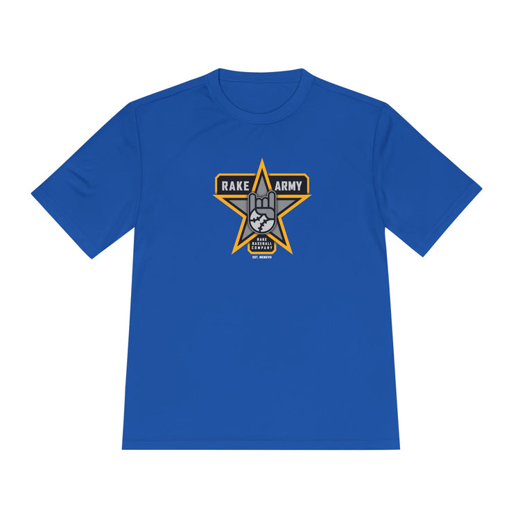 Rake Army Dry Fit Tee - Rake Baseball Company - RAKE BASEBALL | BASEBALL T-SHIRT | BASEBALL CLOTHING | GOOD VIBES ONLY