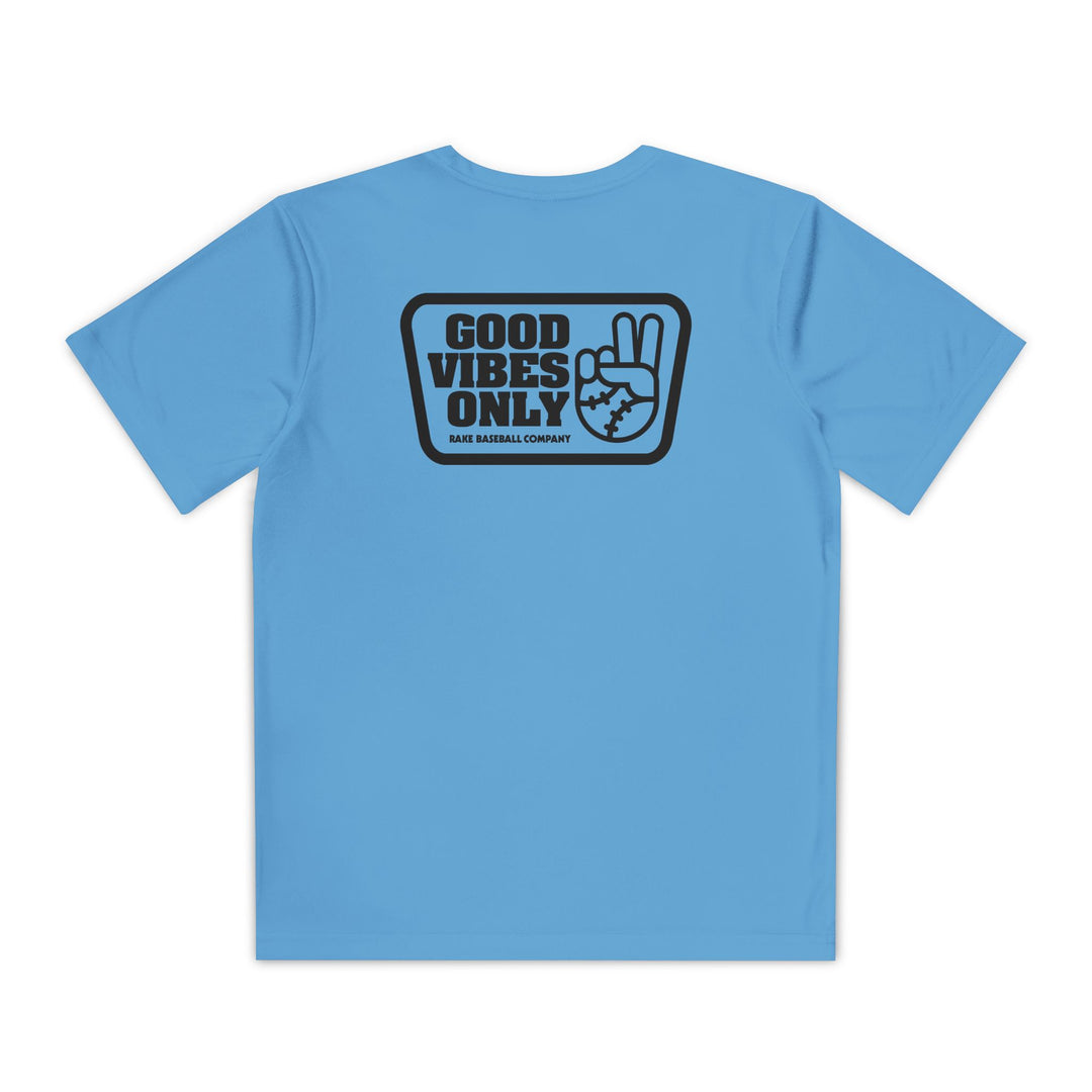 Kids Good Vibes Only Box Dry Fit Tee - Rake Baseball Company - RAKE BASEBALL | BASEBALL T-SHIRT | BASEBALL CLOTHING | GOOD VIBES ONLY