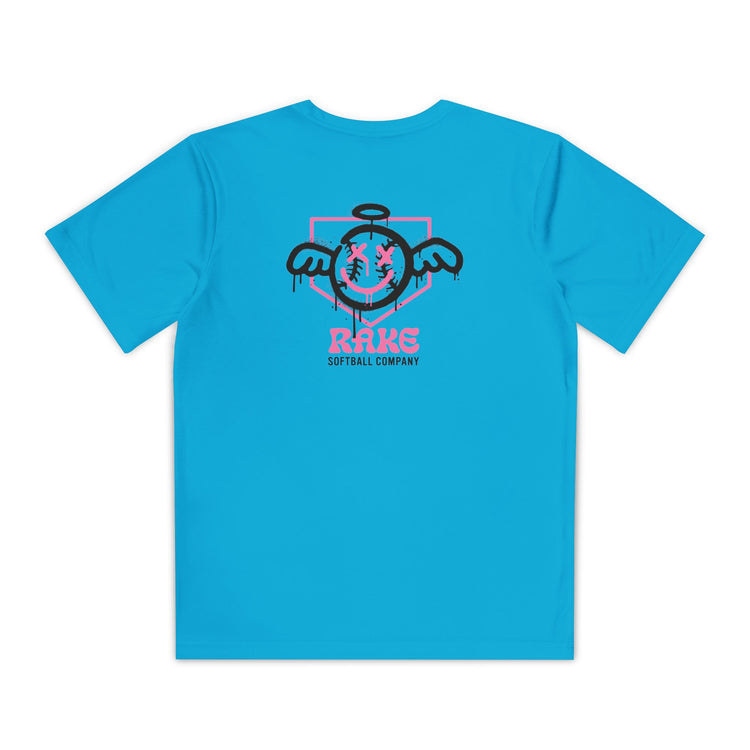 Kids She Angel Drip Softball Dry Fit Tee - Rake Baseball Company - RAKE BASEBALL | BASEBALL T-SHIRT | BASEBALL CLOTHING | GOOD VIBES ONLY