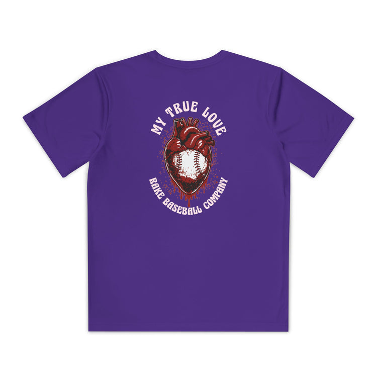 Kids My True Love Baseball Dry Fit Tee - Rake Baseball Company - RAKE BASEBALL | BASEBALL T-SHIRT | BASEBALL CLOTHING | GOOD VIBES ONLY