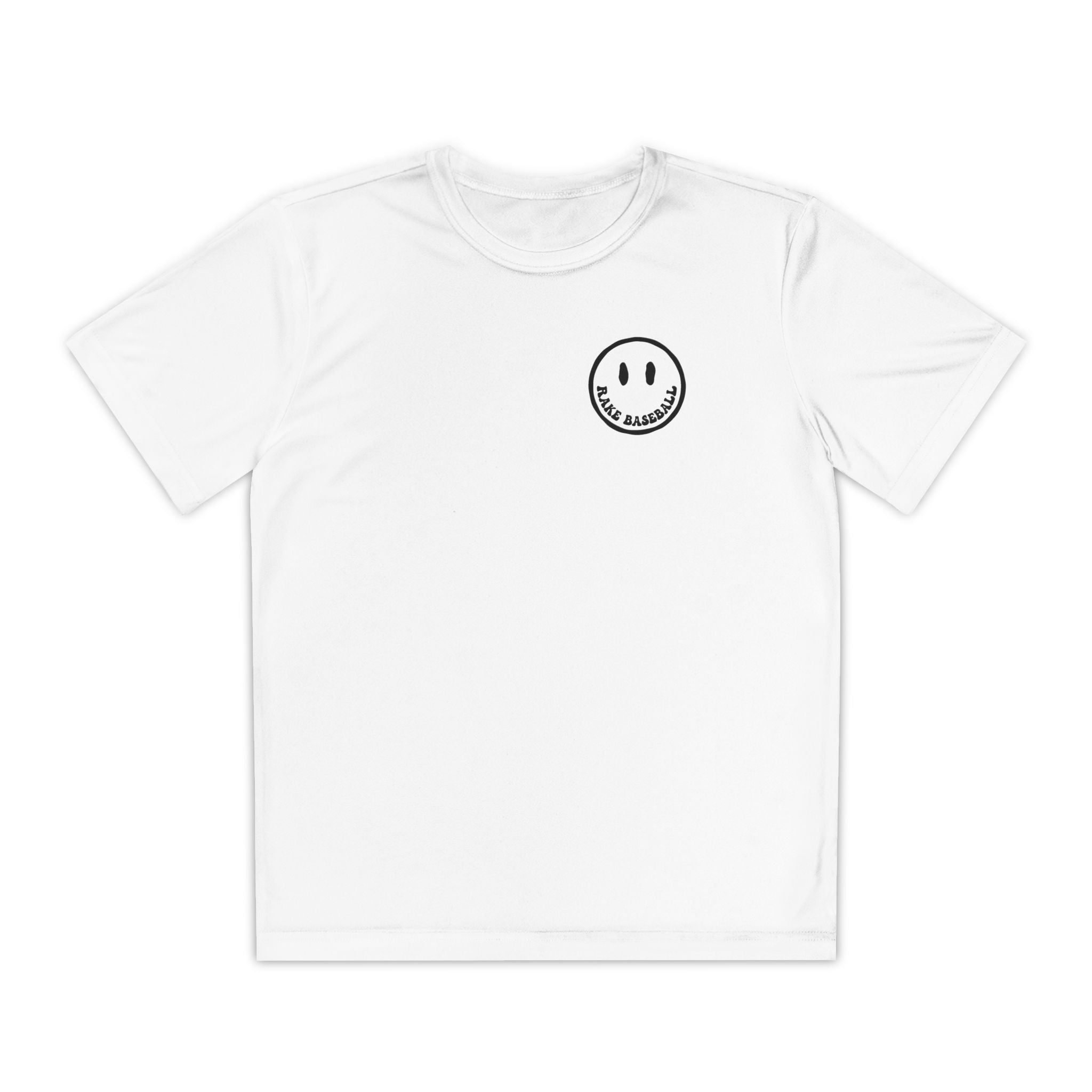Kids Rake Smile Dry Fit Tee - Rake Baseball Company - RAKE BASEBALL | BASEBALL T-SHIRT | BASEBALL CLOTHING | GOOD VIBES ONLY