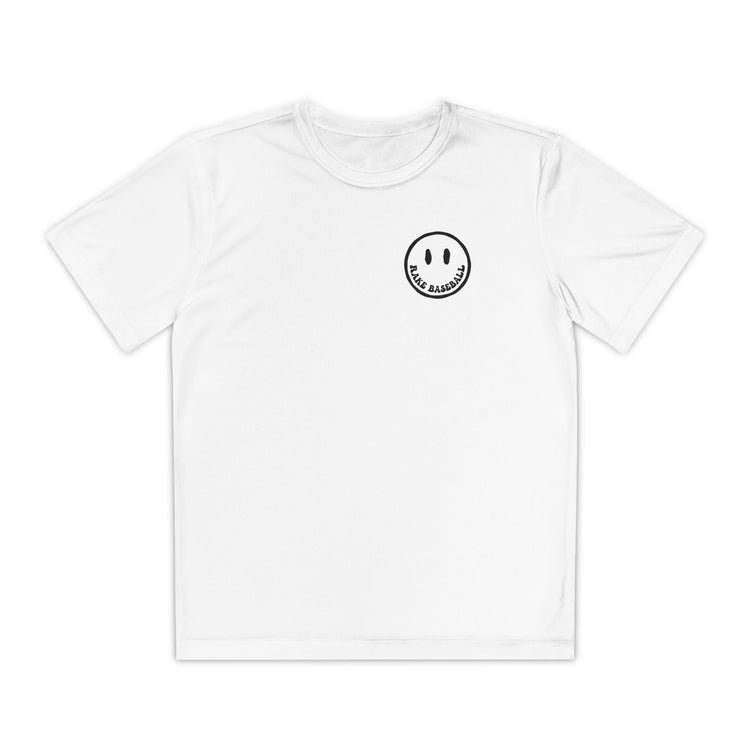 Kids Rake Smile Dry Fit Tee - Rake Baseball Company - RAKE BASEBALL | BASEBALL T-SHIRT | BASEBALL CLOTHING | GOOD VIBES ONLY