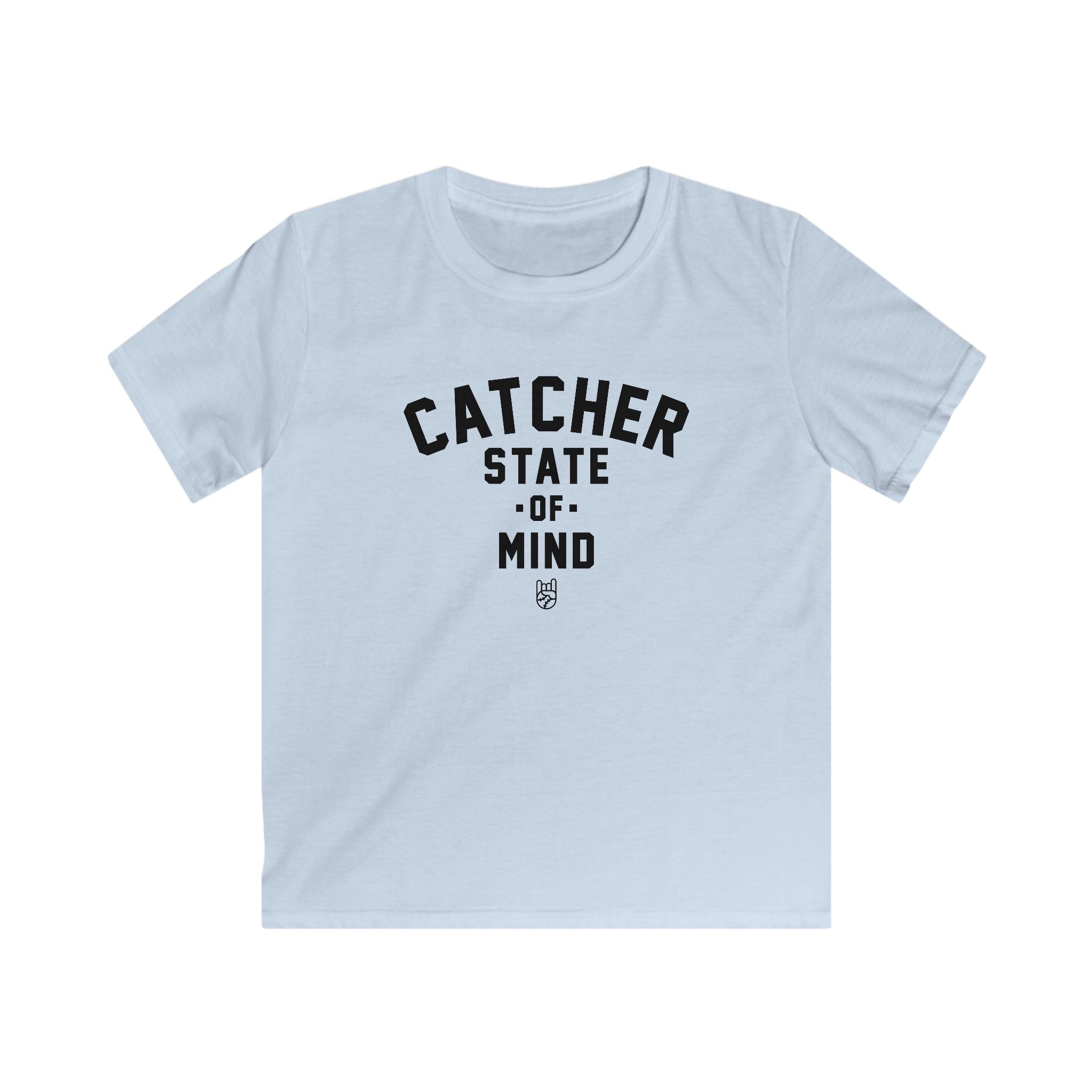 Kids Catcher State of Mind Tee - Rake Baseball Company - RAKE BASEBALL | BASEBALL T-SHIRT | BASEBALL CLOTHING | GOOD VIBES ONLY