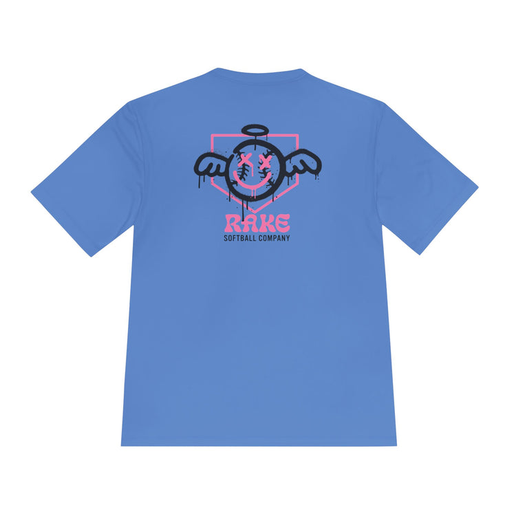 She Angel Drip Softball Dry Fit Tee - Rake Baseball Company - RAKE BASEBALL | BASEBALL T-SHIRT | BASEBALL CLOTHING | GOOD VIBES ONLY