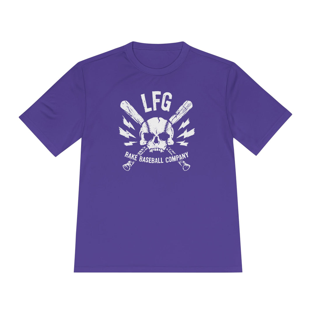 LFG Baseball Skull Dry Fit Tee - Rake Baseball Company - RAKE BASEBALL | BASEBALL T-SHIRT | BASEBALL CLOTHING | GOOD VIBES ONLY