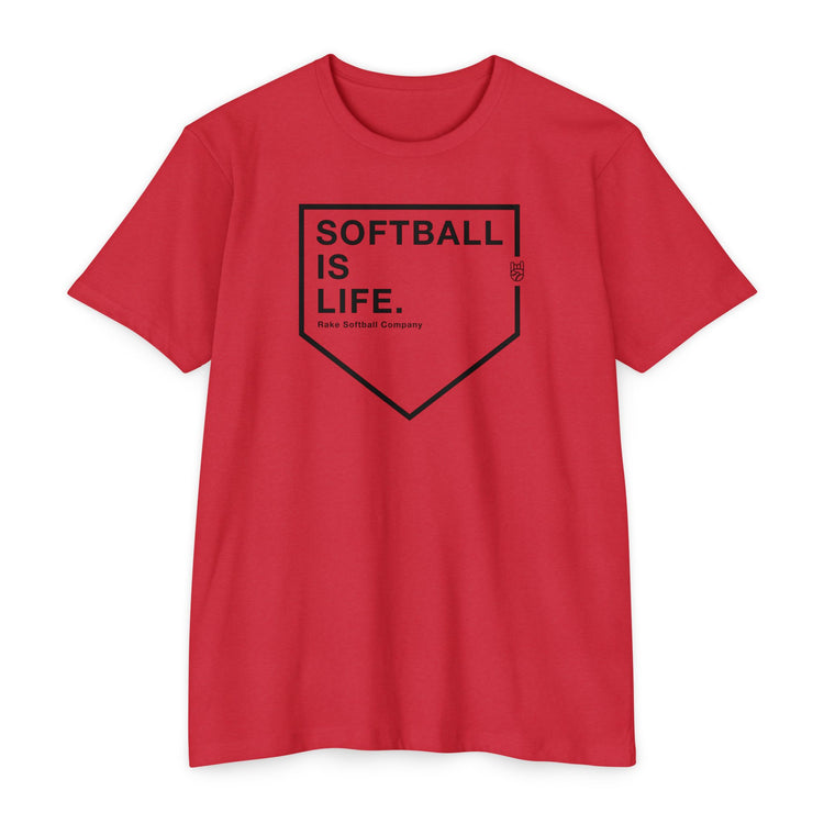 Softball Is Life Tee - Rake Baseball Company - RAKE BASEBALL | BASEBALL T-SHIRT | BASEBALL CLOTHING | GOOD VIBES ONLY