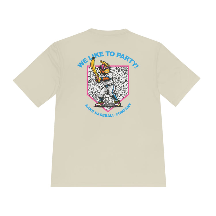 Party Animals Inspired Dry Fit Tee - Rake Baseball Company - RAKE BASEBALL | BASEBALL T-SHIRT | BASEBALL CLOTHING | GOOD VIBES ONLY