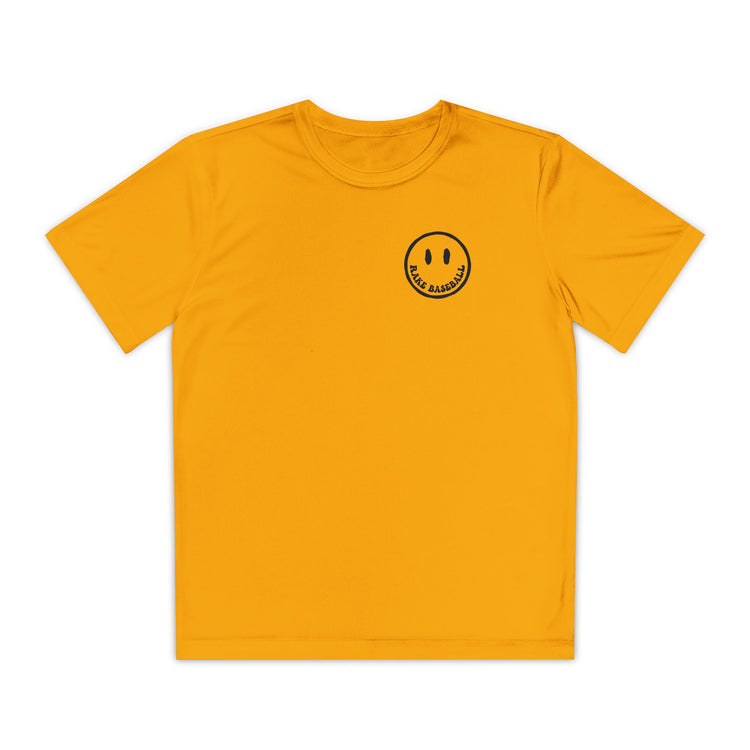 Kids Rake Smile Dry Fit Tee - Rake Baseball Company - RAKE BASEBALL | BASEBALL T-SHIRT | BASEBALL CLOTHING | GOOD VIBES ONLY