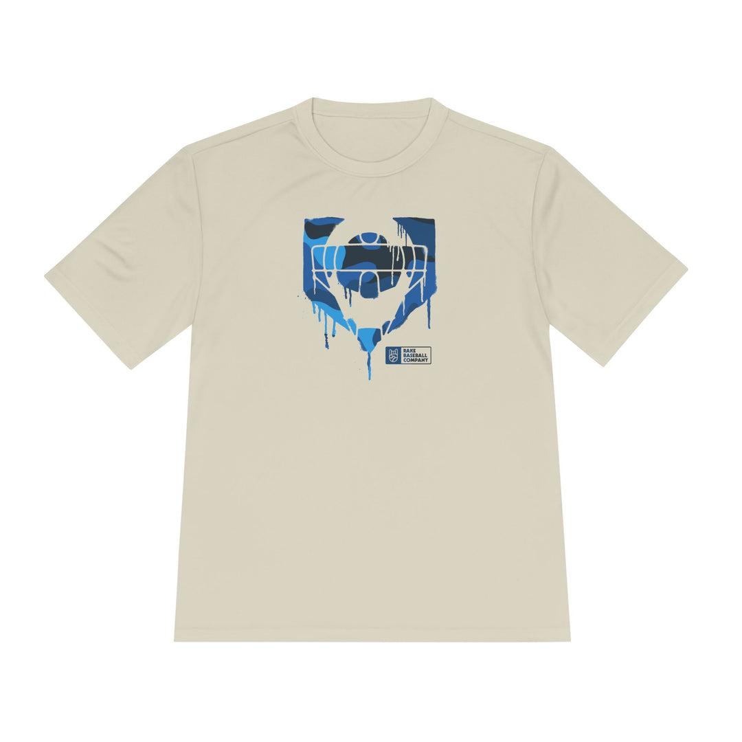 Catcher's Blue Camo Drip Dry Fit Tee - Rake Baseball Company - RAKE BASEBALL | BASEBALL T-SHIRT | BASEBALL CLOTHING | GOOD VIBES ONLY