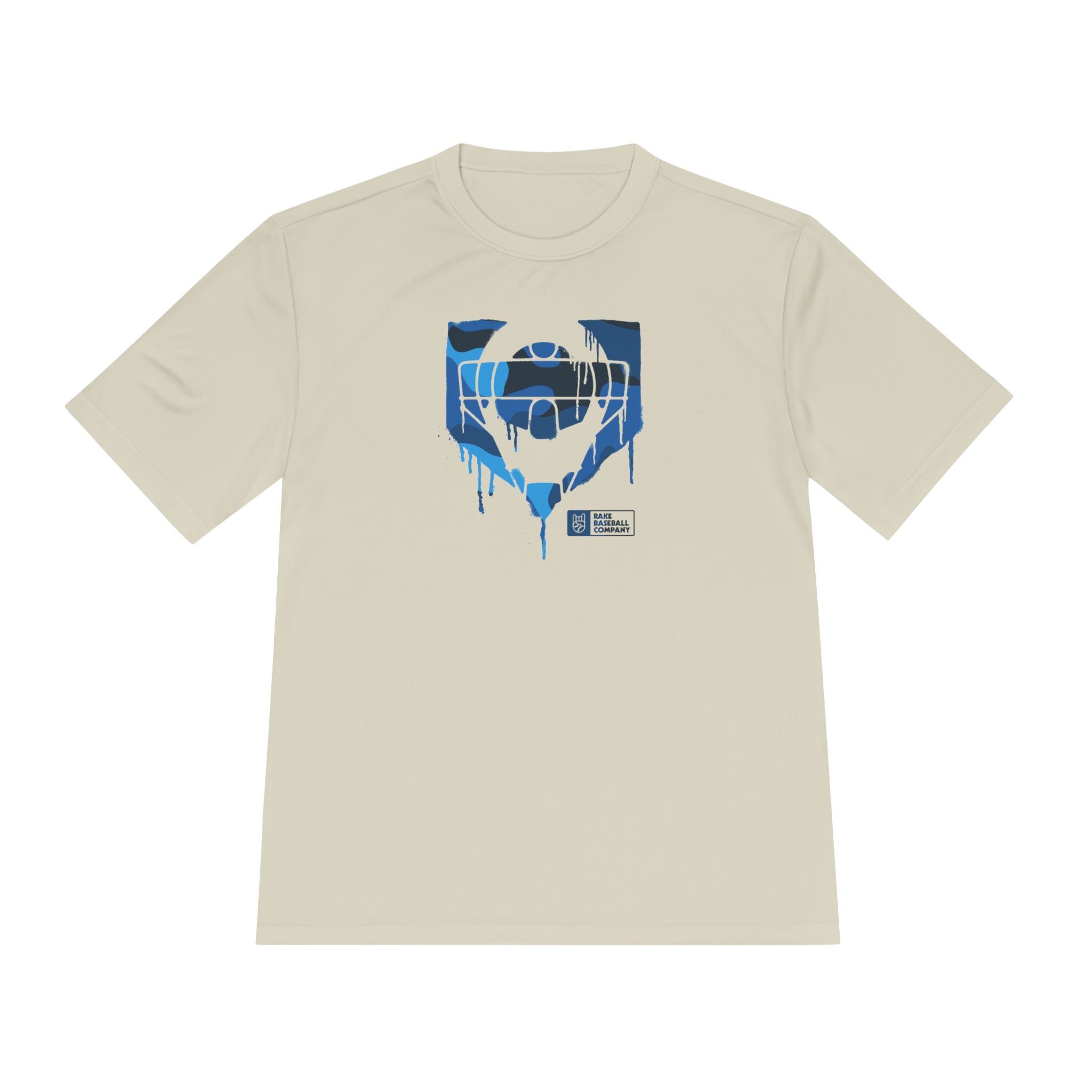 Catcher's Blue Camo Drip Dry Fit Tee - Rake Baseball Company - RAKE BASEBALL | BASEBALL T-SHIRT | BASEBALL CLOTHING | GOOD VIBES ONLY