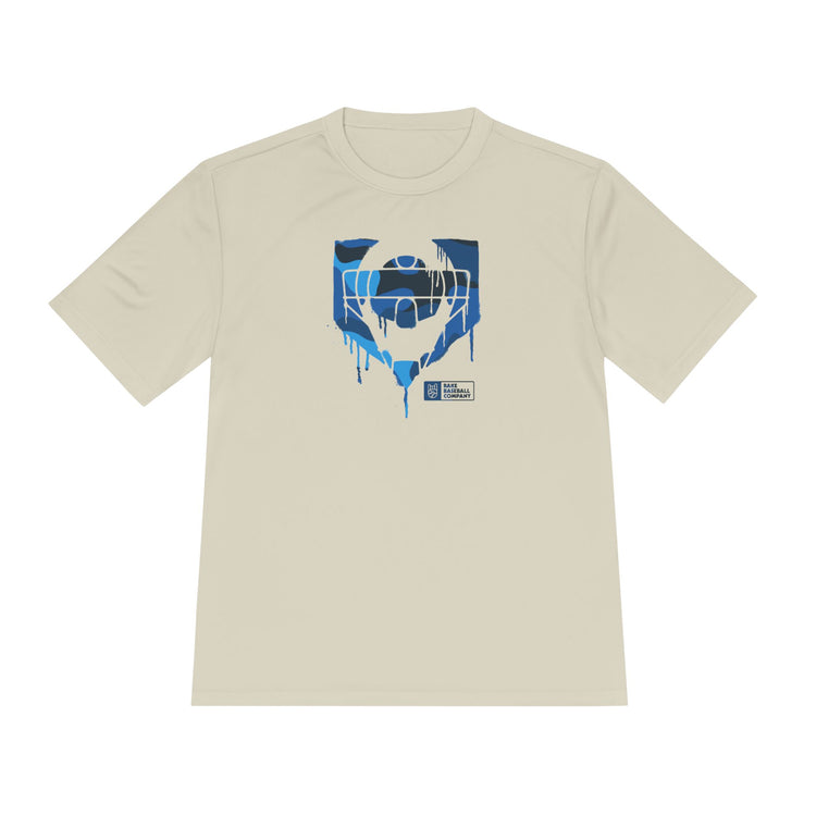 Catcher's Blue Camo Drip Dry Fit Tee - Rake Baseball Company - RAKE BASEBALL | BASEBALL T-SHIRT | BASEBALL CLOTHING | GOOD VIBES ONLY