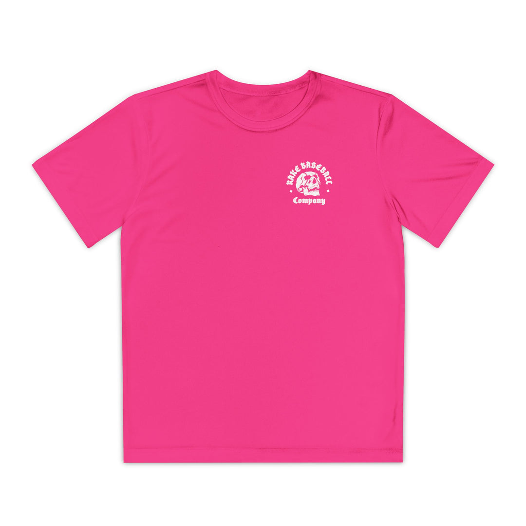 Kids Skull Work For It Dry Fit Tee - Rake Baseball Company - RAKE BASEBALL | BASEBALL T-SHIRT | BASEBALL CLOTHING | GOOD VIBES ONLY