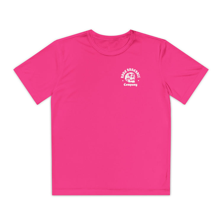 Kids Skull Work For It Dry Fit Tee - Rake Baseball Company - RAKE BASEBALL | BASEBALL T-SHIRT | BASEBALL CLOTHING | GOOD VIBES ONLY