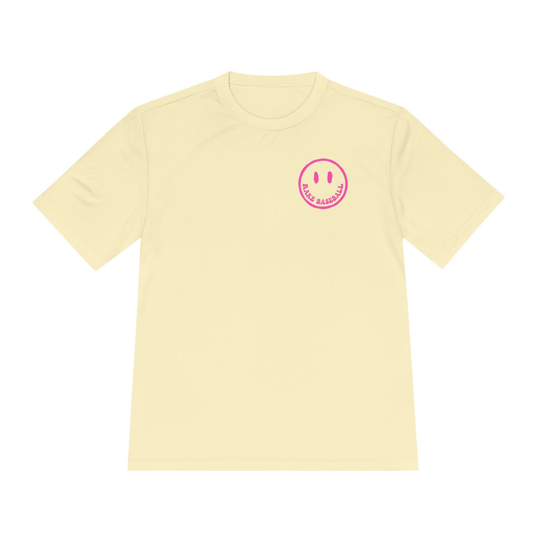 Rake Smile Dry Fit Tee - Rake Baseball Company - RAKE BASEBALL | BASEBALL T-SHIRT | BASEBALL CLOTHING | GOOD VIBES ONLY