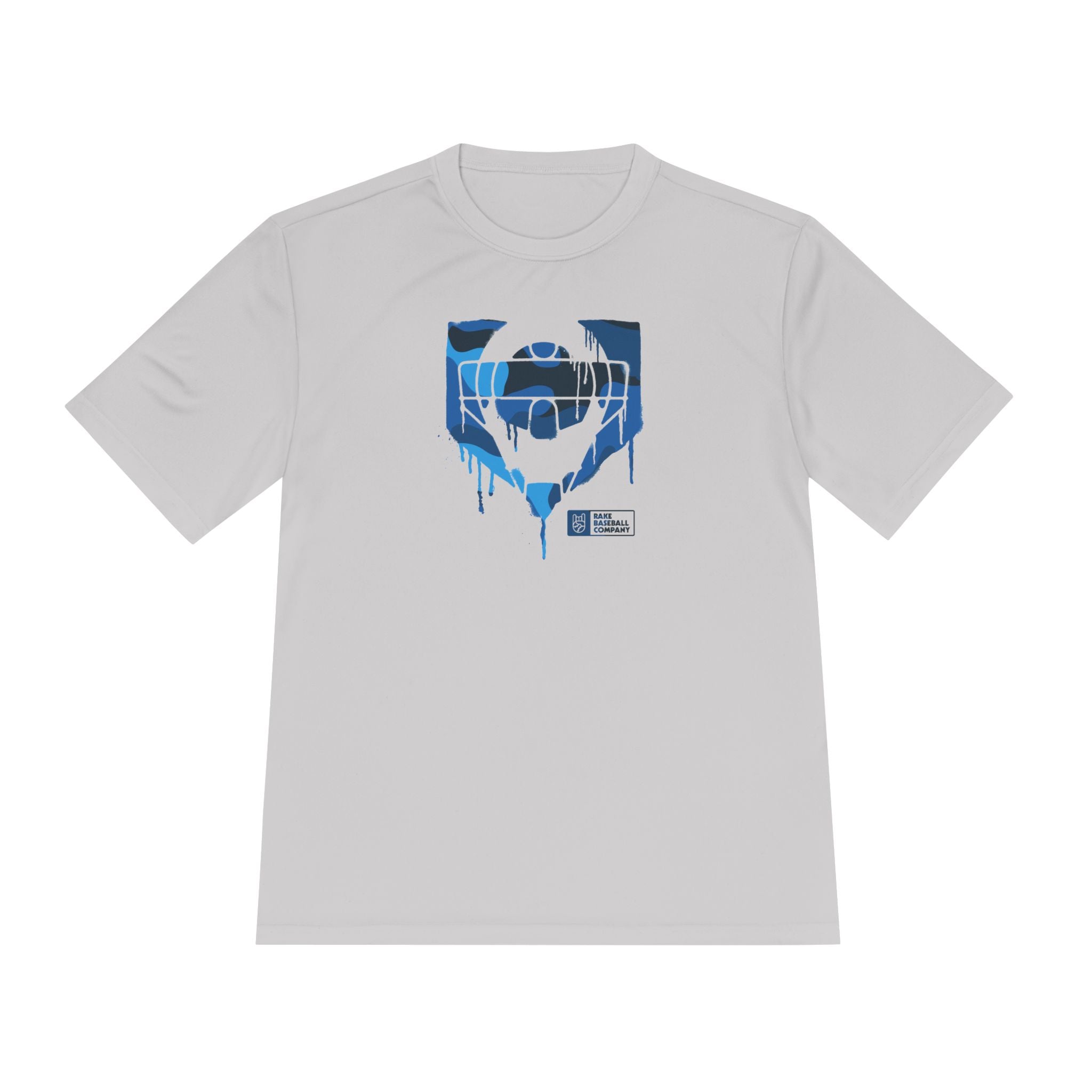 Catcher's Blue Camo Drip Dry Fit Tee - Rake Baseball Company - RAKE BASEBALL | BASEBALL T-SHIRT | BASEBALL CLOTHING | GOOD VIBES ONLY