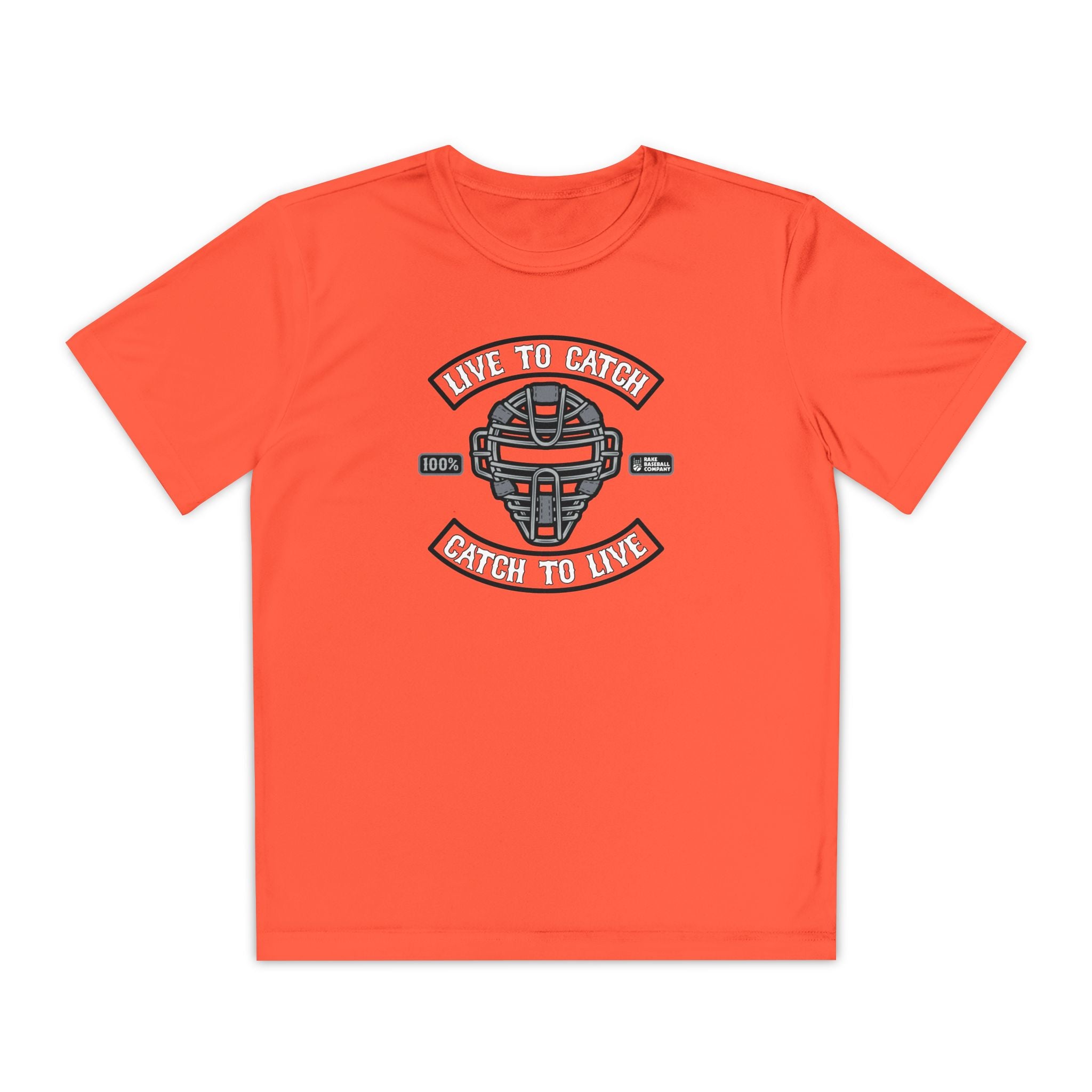 Kids Live To Catch Dry Fit Tee - Rake Baseball Company - RAKE BASEBALL | BASEBALL T-SHIRT | BASEBALL CLOTHING | GOOD VIBES ONLY