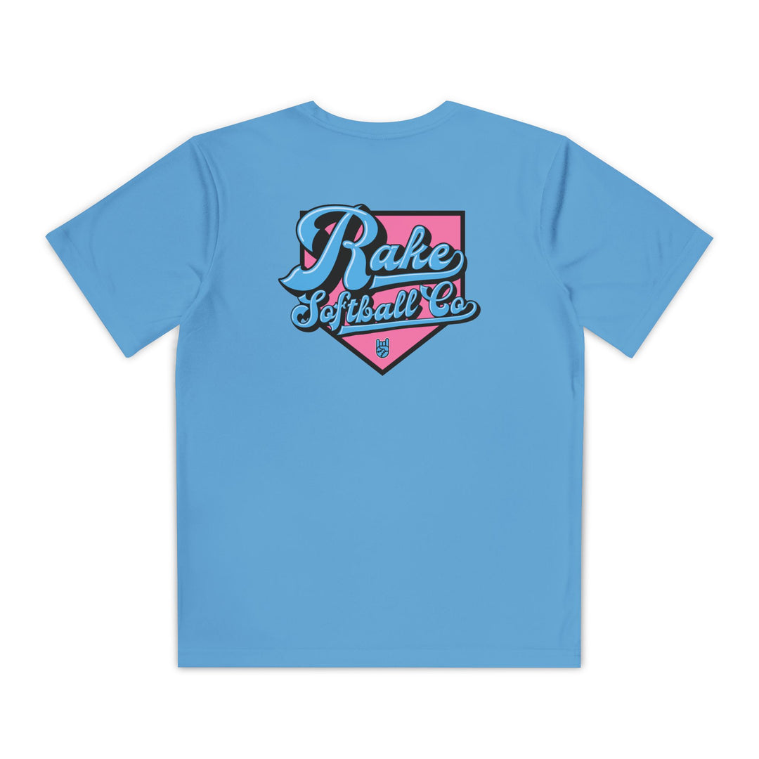 Kids Rake Softball Co. Dry Fit Tee - Rake Baseball Company - RAKE BASEBALL | BASEBALL T-SHIRT | BASEBALL CLOTHING | GOOD VIBES ONLY