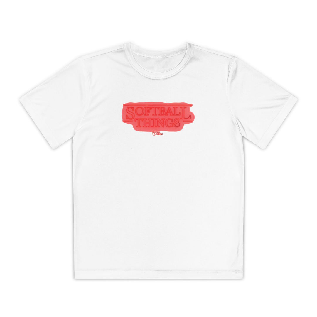 Kids Softball Things Dry Fit Tee - Rake Baseball Company - RAKE BASEBALL | BASEBALL T-SHIRT | BASEBALL CLOTHING | GOOD VIBES ONLY