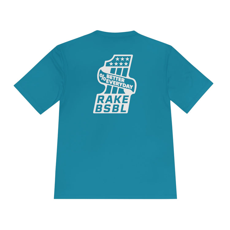 One Percent Better Dry Fit Tee - Rake Baseball Company - RAKE BASEBALL | BASEBALL T-SHIRT | BASEBALL CLOTHING | GOOD VIBES ONLY
