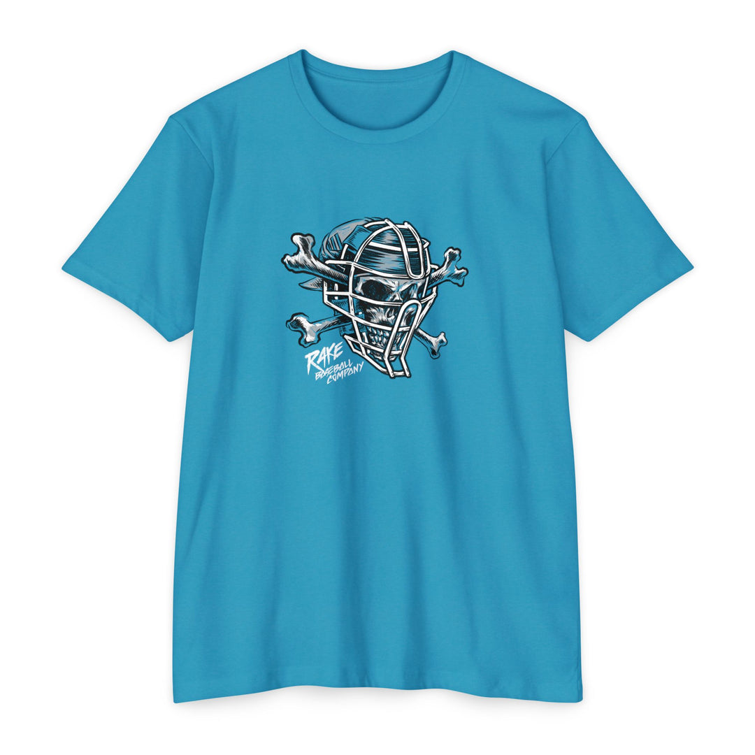 Skull & Bones Catching Tee - Rake Baseball Company - RAKE BASEBALL | BASEBALL T-SHIRT | BASEBALL CLOTHING | GOOD VIBES ONLY