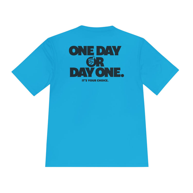 One Day or Day One Dry Fit Tee - Rake Baseball Company - RAKE BASEBALL | BASEBALL T-SHIRT | BASEBALL CLOTHING | GOOD VIBES ONLY