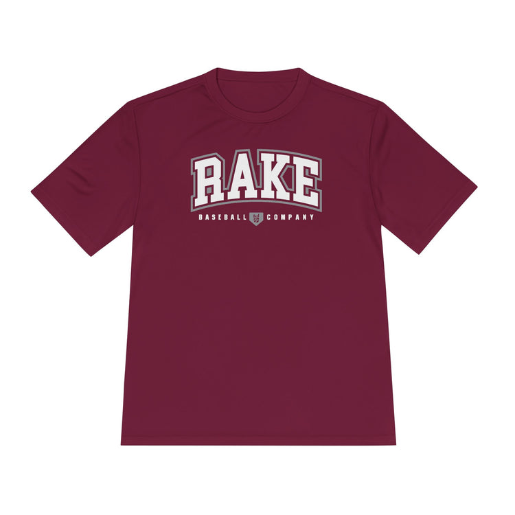 Rake Collegiate Baseball Dry Fit Tee - Rake Baseball Company - RAKE BASEBALL | BASEBALL T-SHIRT | BASEBALL CLOTHING | GOOD VIBES ONLY