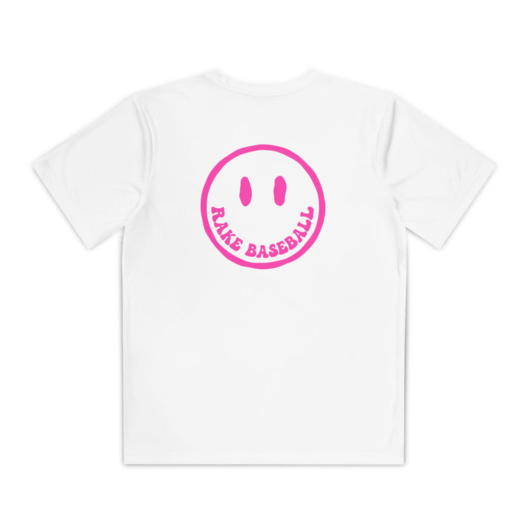 Kids Rake Smile Dry Fit Tee - Rake Baseball Company - RAKE BASEBALL | BASEBALL T-SHIRT | BASEBALL CLOTHING | GOOD VIBES ONLY