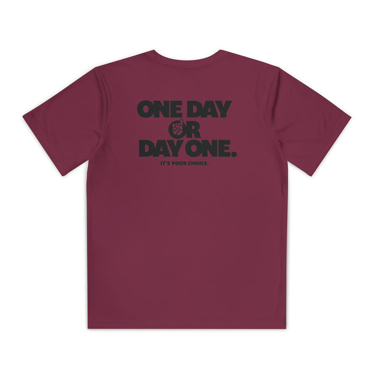 Kids One Day or Day One Dry Fit Tee - Rake Baseball Company - RAKE BASEBALL | BASEBALL T-SHIRT | BASEBALL CLOTHING | GOOD VIBES ONLY