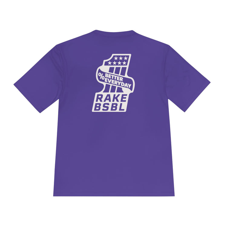 One Percent Better Dry Fit Tee - Rake Baseball Company - RAKE BASEBALL | BASEBALL T-SHIRT | BASEBALL CLOTHING | GOOD VIBES ONLY