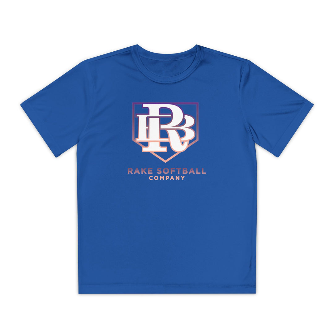 Kids RB Homeplate Softball Dry Fit Tee - Rake Baseball Company - RAKE BASEBALL | BASEBALL T-SHIRT | BASEBALL CLOTHING | GOOD VIBES ONLY