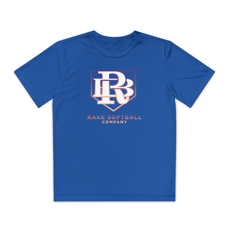 Kids RB Homeplate Softball Dry Fit Tee - Rake Baseball Company - RAKE BASEBALL | BASEBALL T-SHIRT | BASEBALL CLOTHING | GOOD VIBES ONLY