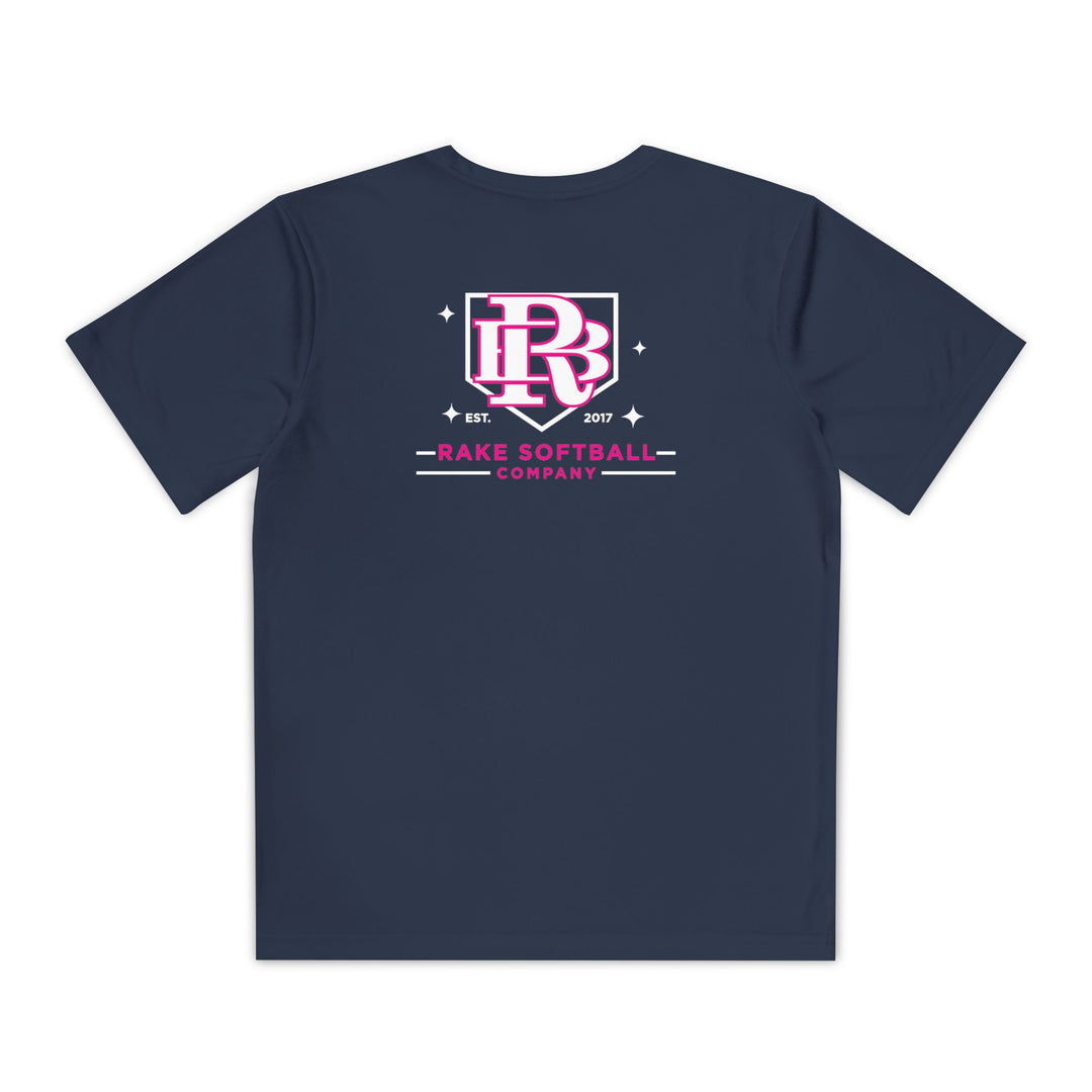 Kids RB Homeplate Softball Dry Fit Tee - Rake Baseball Company - RAKE BASEBALL | BASEBALL T-SHIRT | BASEBALL CLOTHING | GOOD VIBES ONLY