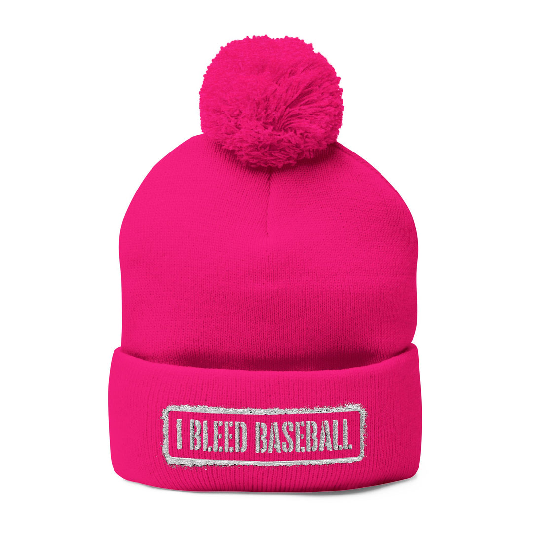 I Bleed Baseball Pom-Pom Beanie