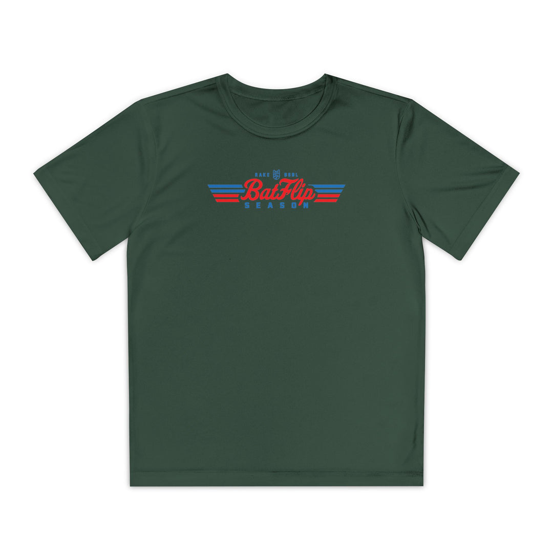 Kids Bat Flip Season Dry Fit Tee