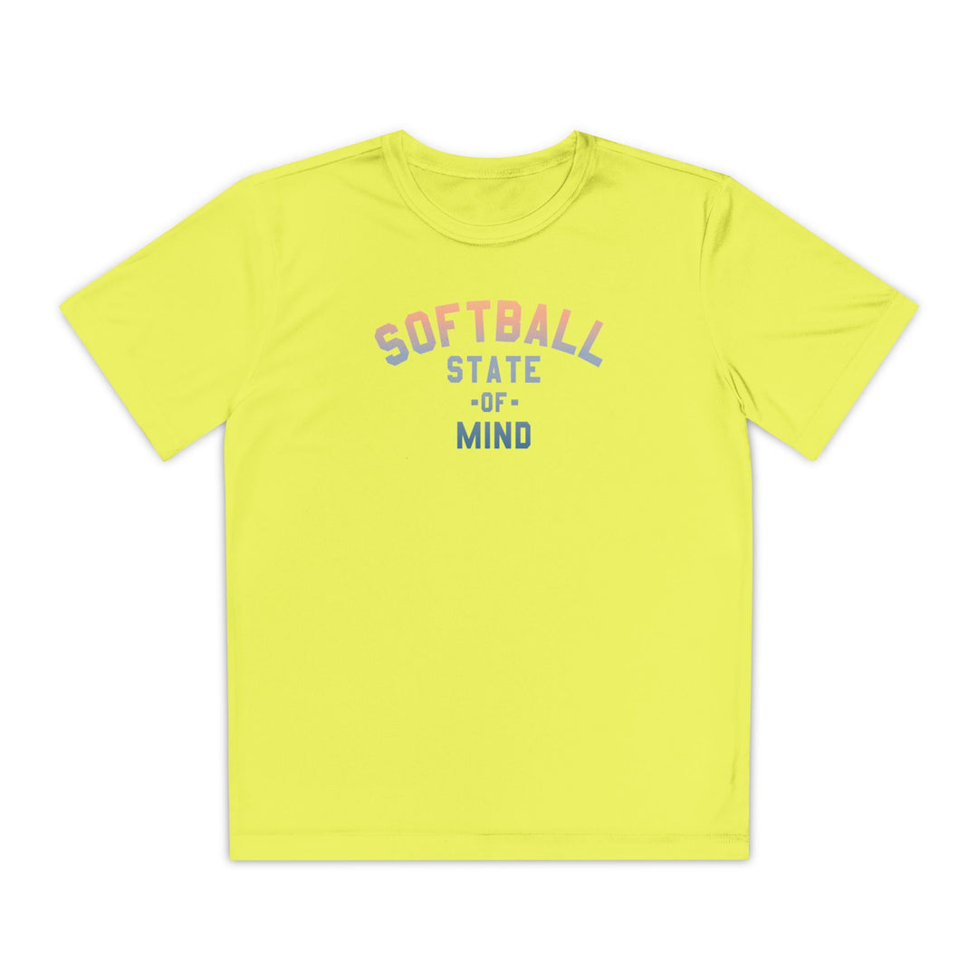 Kids Softball State Of Mind Dry Fit Tee - Rake Baseball Company - RAKE BASEBALL | BASEBALL T-SHIRT | BASEBALL CLOTHING | GOOD VIBES ONLY