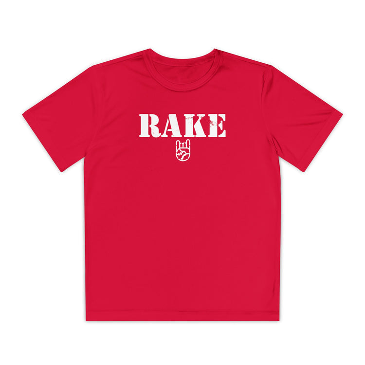 Kids Rake Stencil Dry Fit Tee - Rake Baseball Company - RAKE BASEBALL | BASEBALL T-SHIRT | BASEBALL CLOTHING | GOOD VIBES ONLY