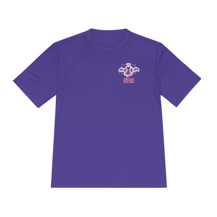 She Angel Drip Softball Dry Fit Tee - Rake Baseball Company - RAKE BASEBALL | BASEBALL T-SHIRT | BASEBALL CLOTHING | GOOD VIBES ONLY