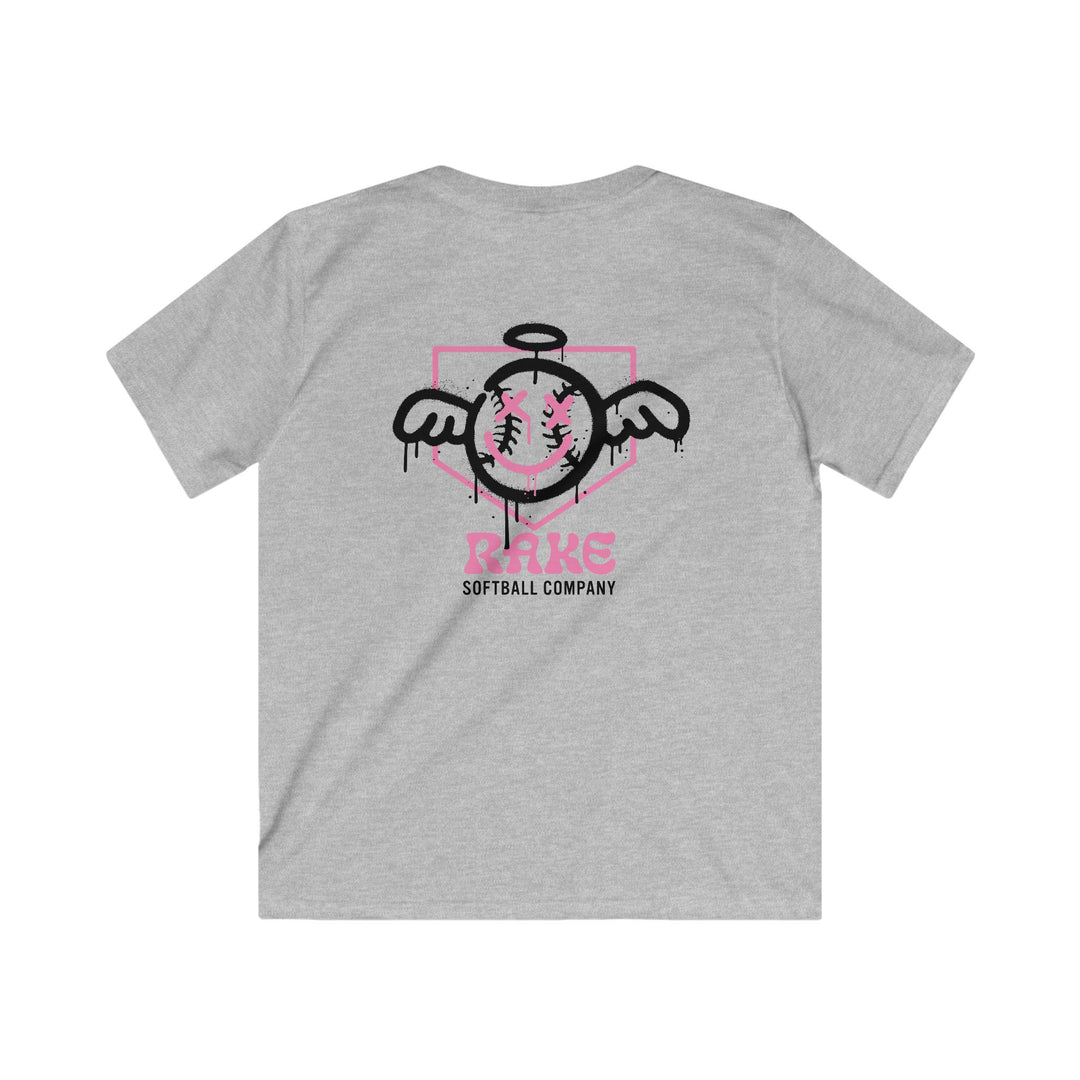 Kids She Angel Drip Softball Tee - Rake Baseball Company - RAKE BASEBALL | BASEBALL T-SHIRT | BASEBALL CLOTHING | GOOD VIBES ONLY
