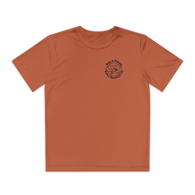 Kids Hug A Friend Dry Fit Tee - Rake Baseball Company - RAKE BASEBALL | BASEBALL T-SHIRT | BASEBALL CLOTHING | GOOD VIBES ONLY