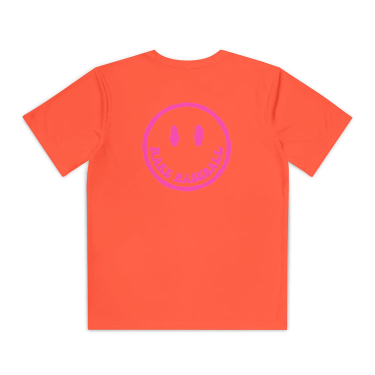 Kids Rake Smile Dry Fit Tee - Rake Baseball Company - RAKE BASEBALL | BASEBALL T-SHIRT | BASEBALL CLOTHING | GOOD VIBES ONLY
