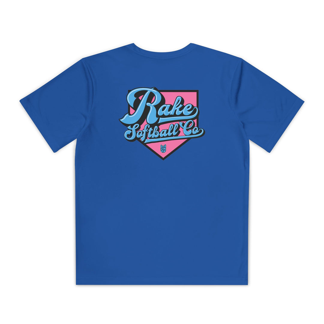Kids Rake Softball Co. Dry Fit Tee - Rake Baseball Company - RAKE BASEBALL | BASEBALL T-SHIRT | BASEBALL CLOTHING | GOOD VIBES ONLY