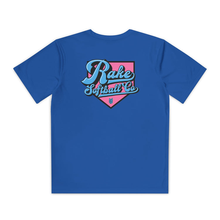 Kids Rake Softball Co. Dry Fit Tee - Rake Baseball Company - RAKE BASEBALL | BASEBALL T-SHIRT | BASEBALL CLOTHING | GOOD VIBES ONLY
