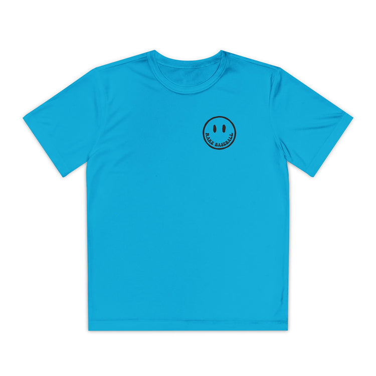Kids Rake Smile Dry Fit Tee - Rake Baseball Company - RAKE BASEBALL | BASEBALL T-SHIRT | BASEBALL CLOTHING | GOOD VIBES ONLY