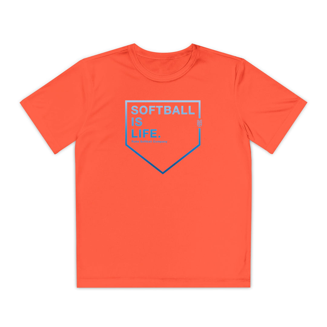 Kids Softball Is Life Dry Fit Tee - Rake Baseball Company - RAKE BASEBALL | BASEBALL T-SHIRT | BASEBALL CLOTHING | GOOD VIBES ONLY